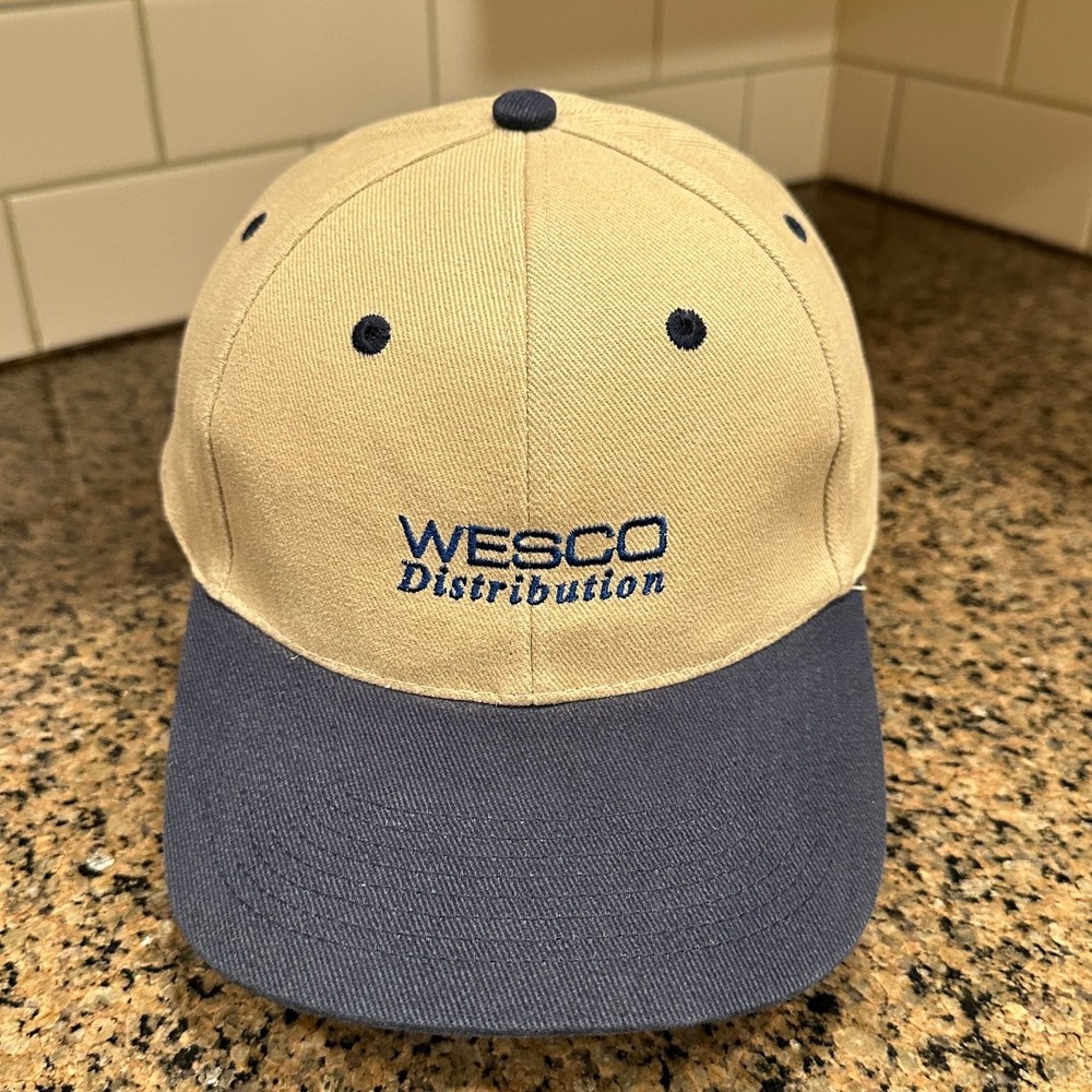 WESCO Distribution CAP AMERICA Baseball Cap Hat Men Adjustable Khaki Blue Cotton